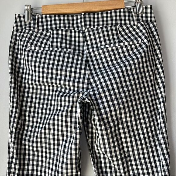 Ann Taylor Black White Checkered Cotton Blend Pants - Picture 5 of 12